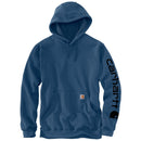 Loose Fit Midweight Logo Sleeve Graphic Hoodie Deep Ocean Heather K288
