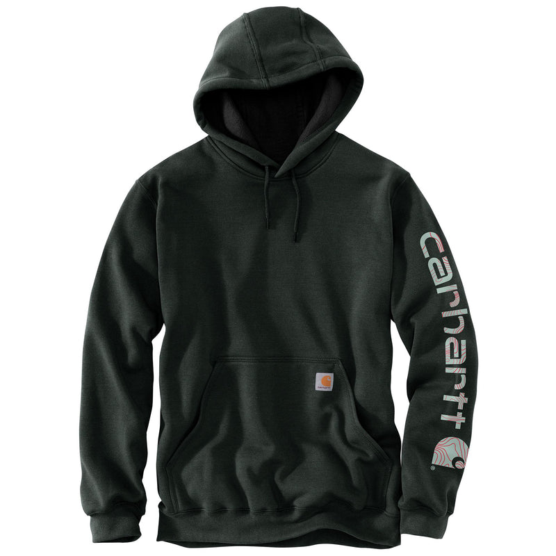 Loose Fit Midweight Logo Sleeve Graphic Hoodie Black/Big Sky K288