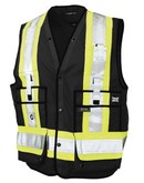 Hi-Vis Twill Surveyor Vest Black S313
