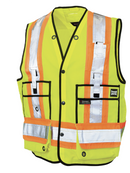 Hi-Vis Twill Surveyor Vest Green S313