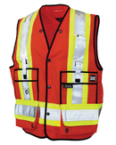 Hi-Vis Twill Surveyor Vest Red S313