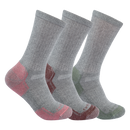 Sock Women's Midweight Cotton Blend Crew 3 Pack Grey Assorted SC2823W