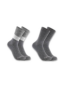 Sock Midweight Synthetic-Wool Blend Colorblock Crew 2-Pack Grey SC9622M