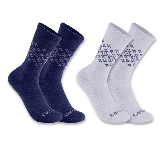 Sock Women's Midweight Synthetic-Wool Blend Fairisle Crew Sock 2-Pack SC9642W