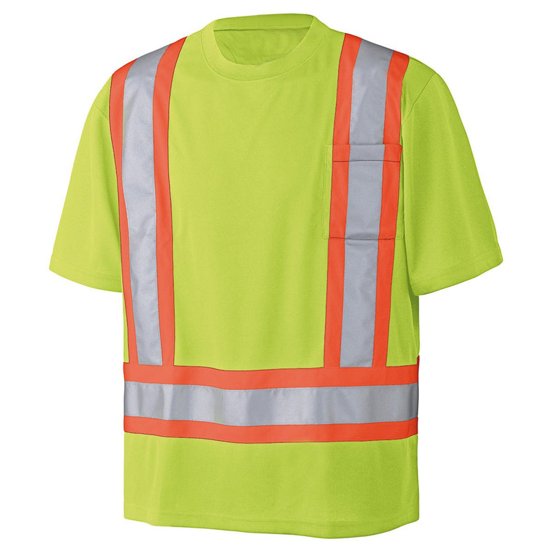 Shirt Short Sleeve Hi-Vis Moisture Wicking Green 022-CBECSALY