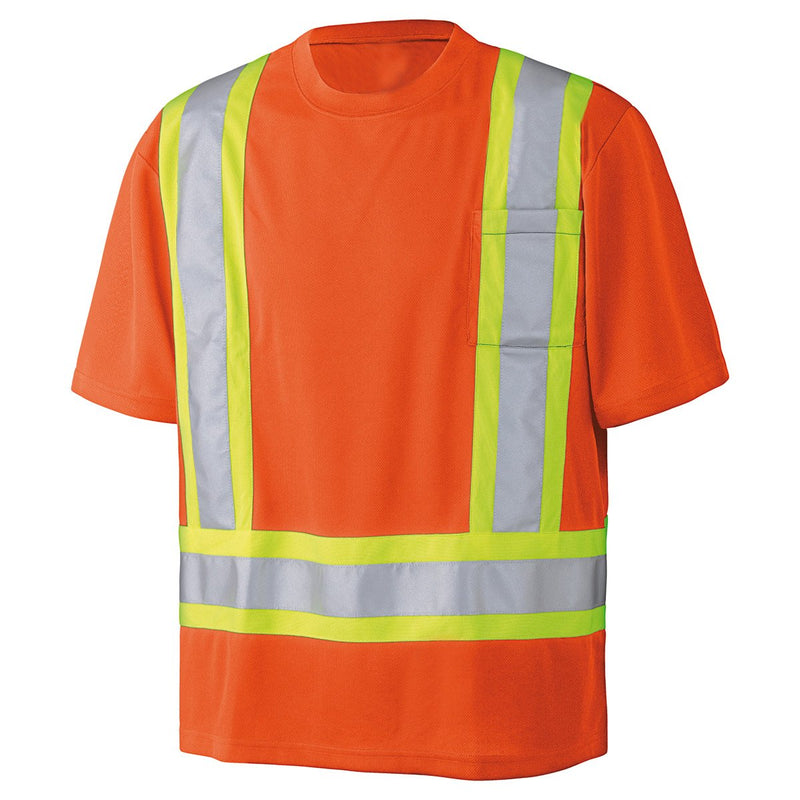 Shirt Short Sleeve Hi-Vis Moisture Wicking Orange 022-CBECSA