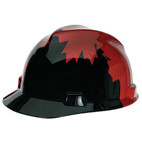 Hard Hat Specialty V-Gard Cap Black w/Red Maple Leaf 10082233