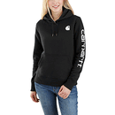 Women's Sweatshirt Clarksburg Sleeve Logo Hooded Black 102791