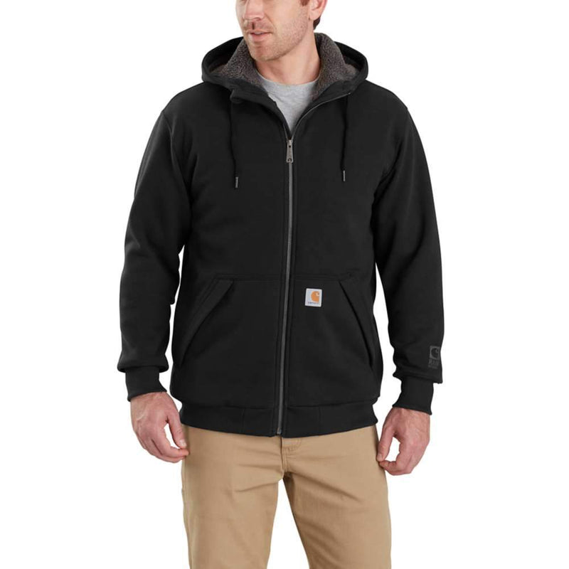 Sweatshirt Midweight Relaxed Fit Sherpa-Lined Full-Zip Black 103308