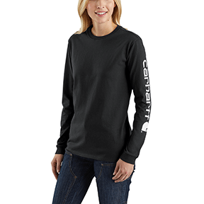 Women's Shirt WK231 Workwear Sleeve Logo Long Sleeve Black 103401