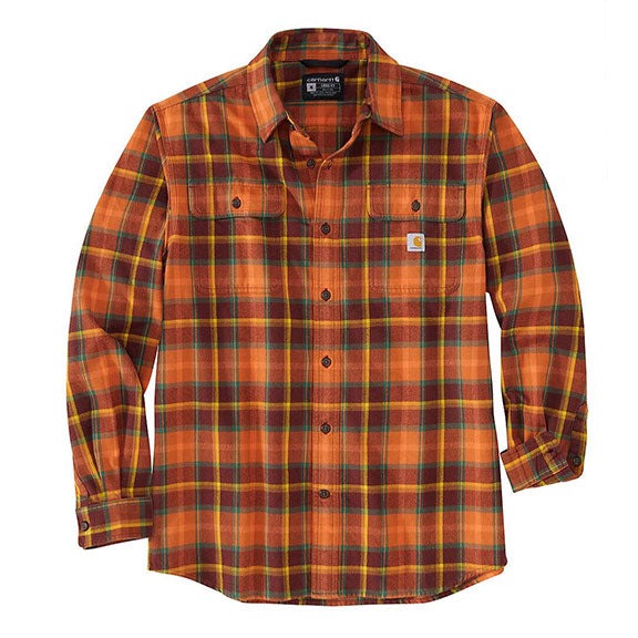 Shirt Flannel Plaid Heavyweight Long Sleeve Burnt Sienna 105439