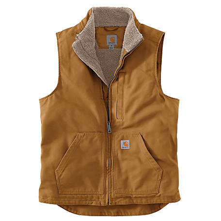 Vest Sherpa Lined Mock Neck Brown 104277