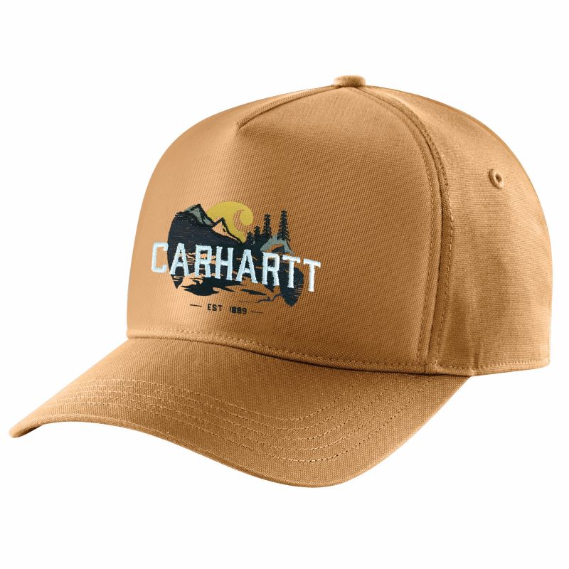 Hat Canvas Outdoor Graphic Brown 104717