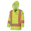 Jacket Rain FR Hi-Vis PU Stretch Green 5894