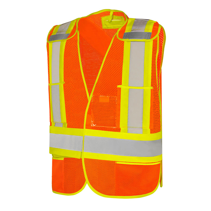 Safety Vest Orange Polyester Soft Mesh