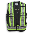 Surveyor Vest Hi-Vis 600 Denier Poly Black BK305BLK