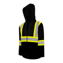 Jacket Soft Shell with Detachable Hood, 4" Refl. Tape Hi Vis Black TJ2KS
