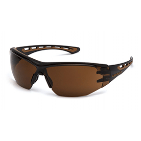 Easley Safety Glasses Black and Tan Frame/Sandstone Bronze Anti-Fog Lens CHB818ST