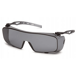 Cappture Safety Glasses OTG Grey H2X Anti-Fog Lens with Grey Temples S9920ST