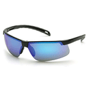 Ever-Lite Safety Glasses Black Frame/Ice Blue Mirror Lens SB8665D
