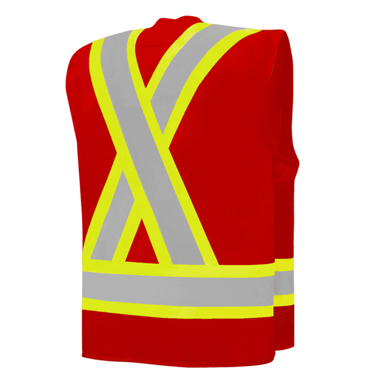 Surveyors Vest Hi-Vis Red TV20R