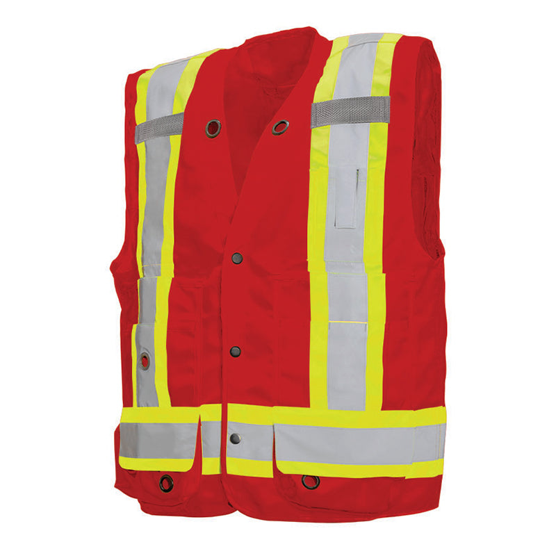 Surveyors Vest Hi-Vis Red TV20R