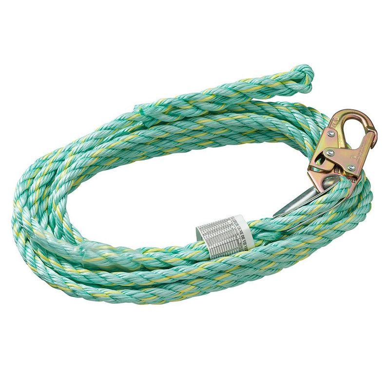 Rope 5/8" (16mm) Vertical Life Line 25' (7.6m) with Snap Hook VL-1125-25