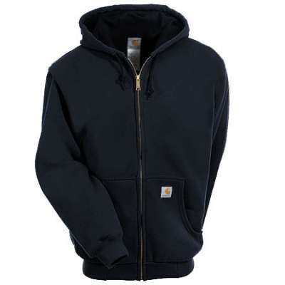 Sweatshirt Midweight Hooded Zip-Front Black K122