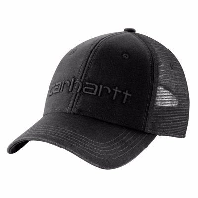 Hat Canvas Mesh-Back Logo Graphic Cap Black 101195