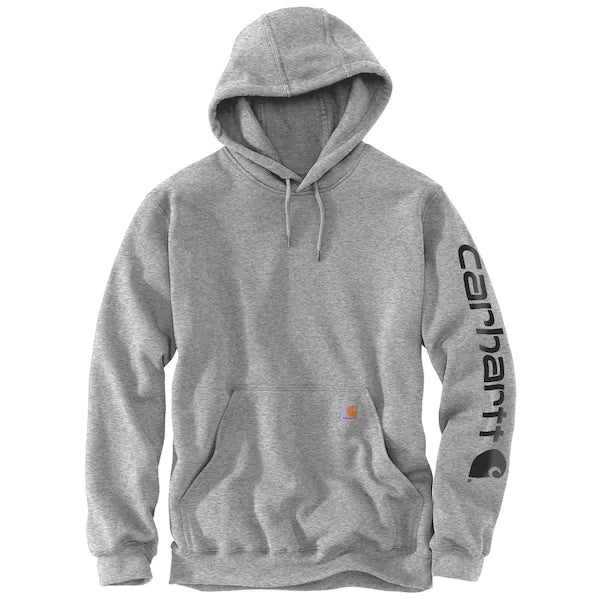 Sweatshirt Midweight Signature Sleeve Logo Hooded Heather Grey K288