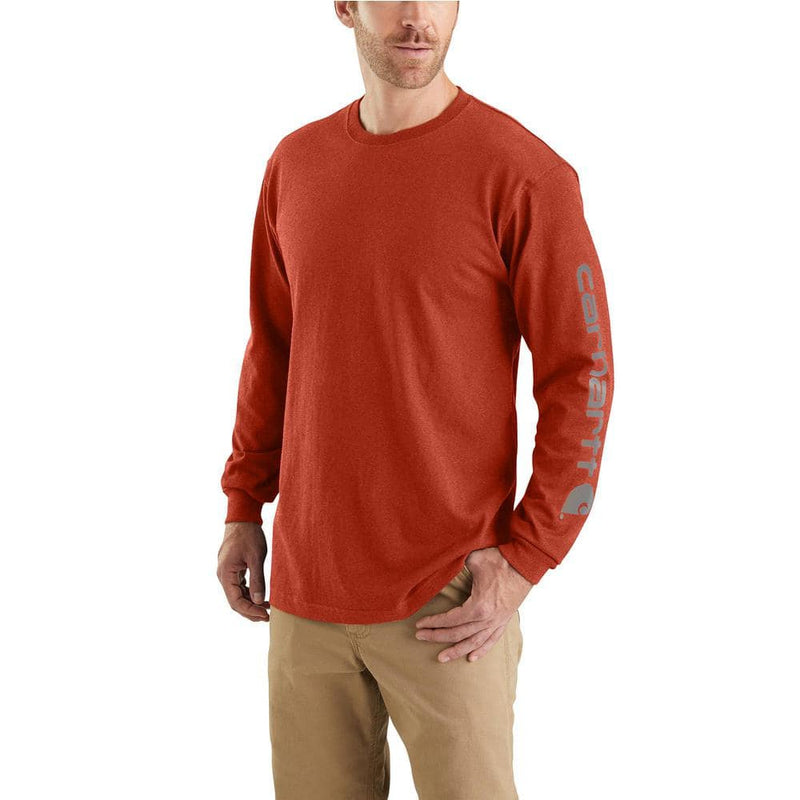 Loose Fit Heavyweight Long-Sleeve Logo Sleeve Graphic T-Shirt Chili Pepper Heather K231