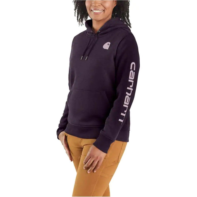 Women's Sweatshirt Clarksburg Sleeve Logo Hooded Haze Heather 102791