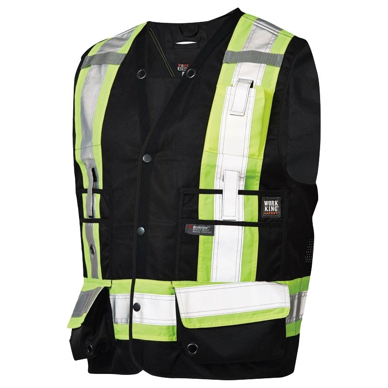 Hi-Vis Twill Surveyor Vest Black S313
