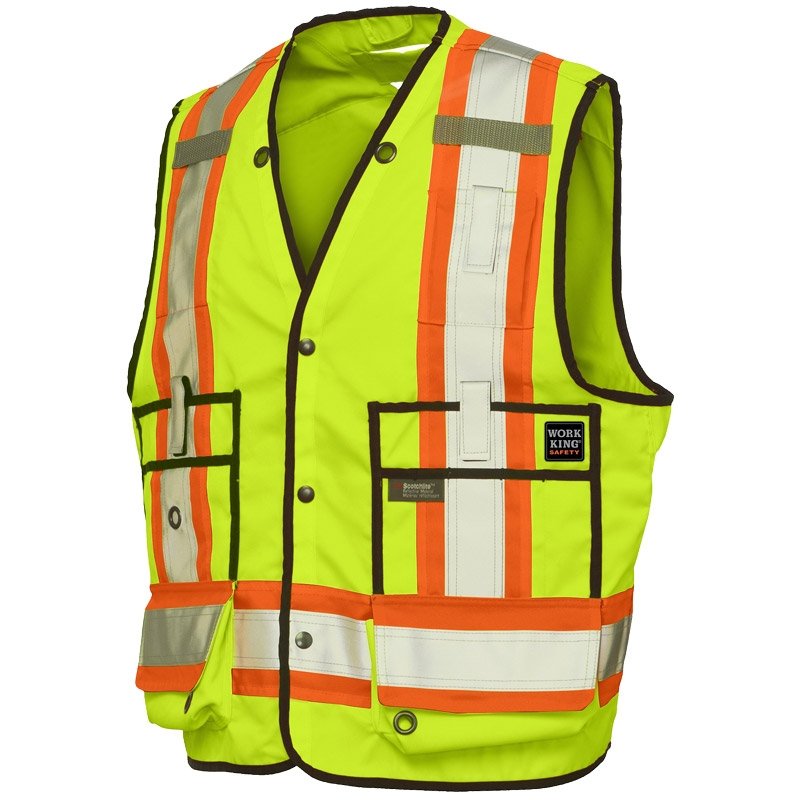 Hi-Vis Twill Surveyor Vest Green S313