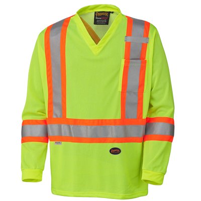 Shirt Hi-Vis Micro Mesh Long Sleeve Yellow/Green 6985