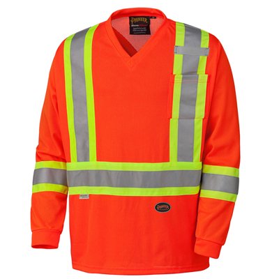 Safety Shirt Hi-Vis Traffic Micro Mesh Long-Sleeve Orange 6984