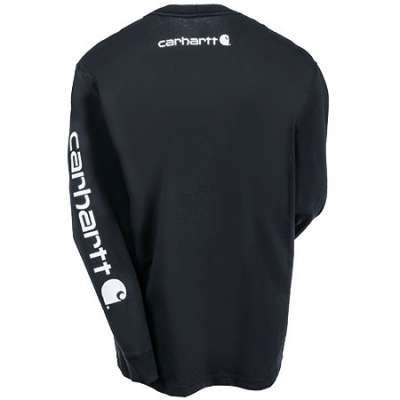 Loose Fit Heavyweight Long-Sleeve Logo Sleeve Graphic T-Shirt Black K231